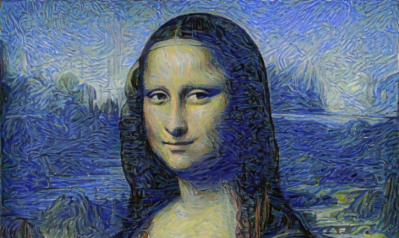 Mona List in the style of Van Gogh's Starry Night Mona List in the style of Van Gogh's Starry Night